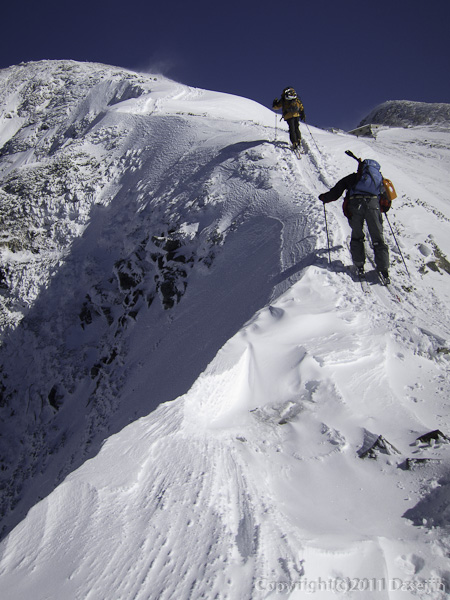 111126立山スキー・一ノ越直前の細い尾根