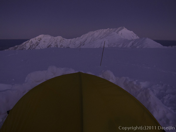 111126立山スキー・夜明け前の大日岳