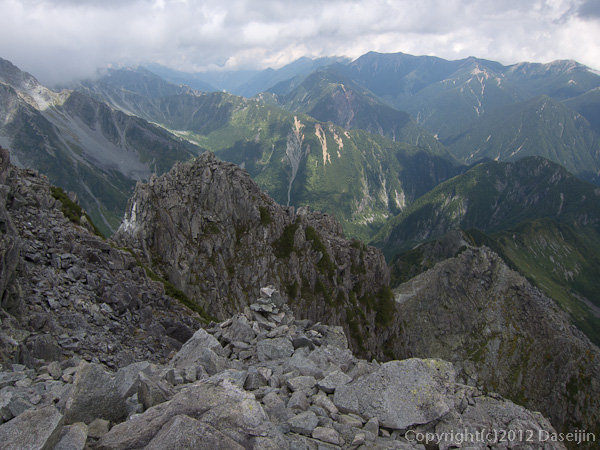 120921北穂前尾根・前穂山頂から北尾根